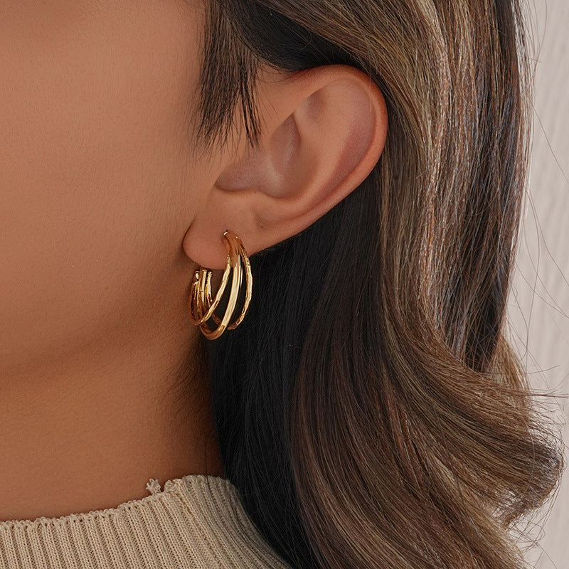 Wholesale Multi-layered metal earrings