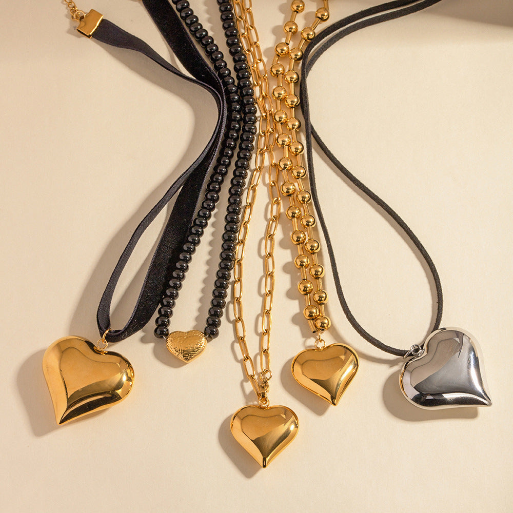 Wholesale Heart Series Vintage Love Necklace Stainless Steel ACC-NE-Wanx002