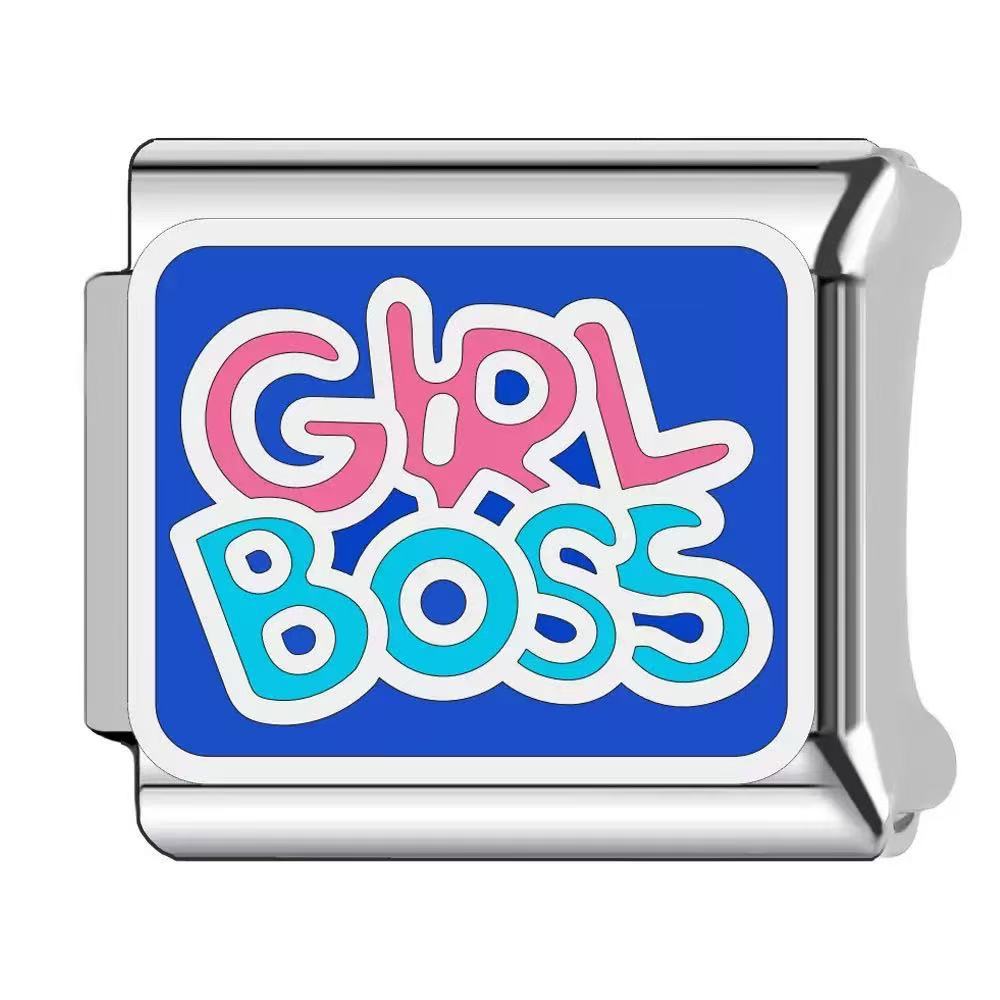 Wholesale  Italian Charm Bracelet 9mm DIY dripping paint Creative Stainless Steel Composable Bracelet