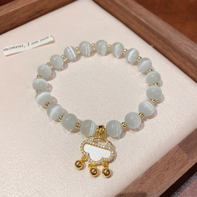 Wholesale Opal Pearl Flower Love Bracelet Adjustable Bracelet Heart Bracelets ACC-BT-Weim001