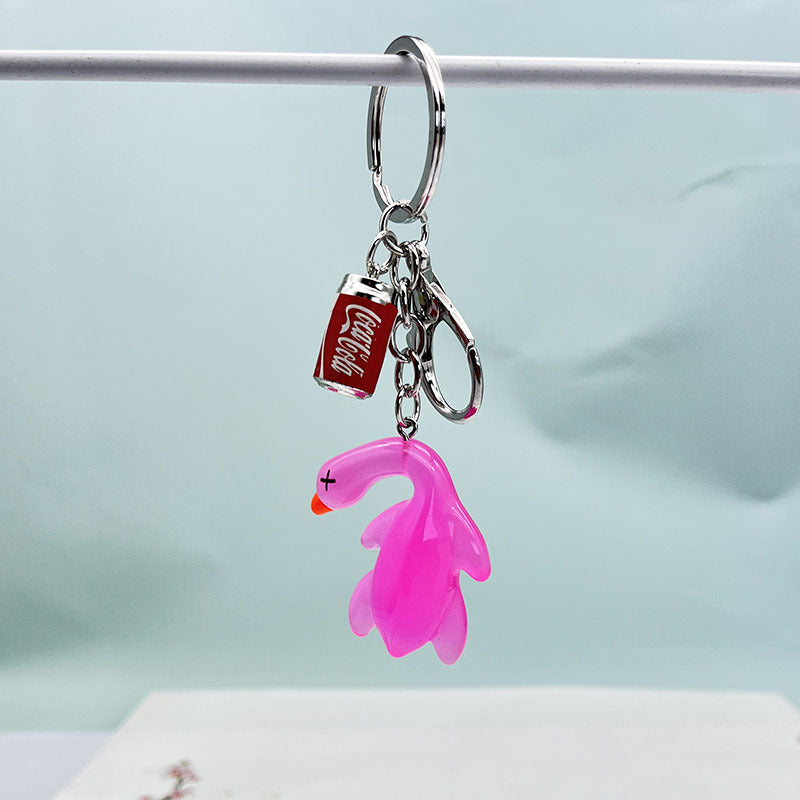Wholesale Color-changing barbecue duck resin keychain
