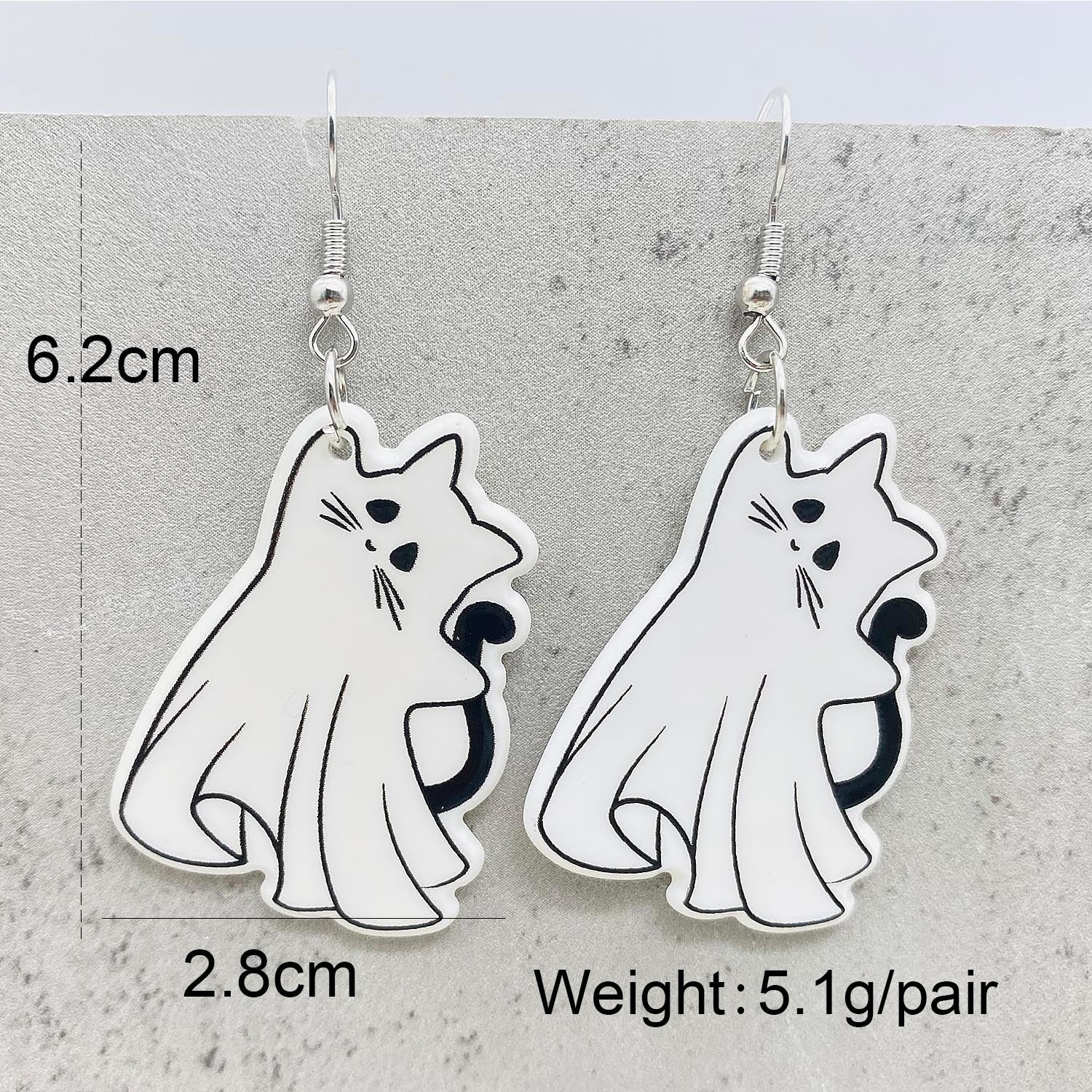 Wholesale Halloween Earrings Cartoon Cute Cat Ghost Pumpkin Acrylic Earrings ACC-ES-ChenY018