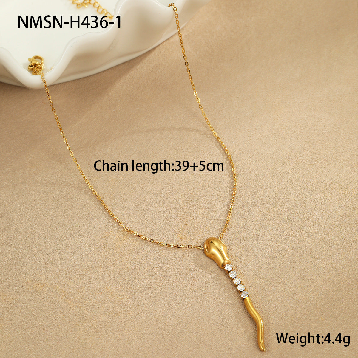 Wholesale  style snake-shaped snake element stainless steel necklace