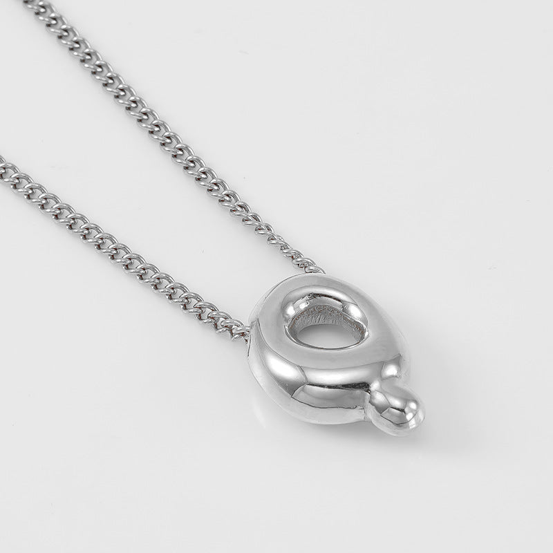 Wholesale Titanium Steel  balloon bubble letter pendant female necklace