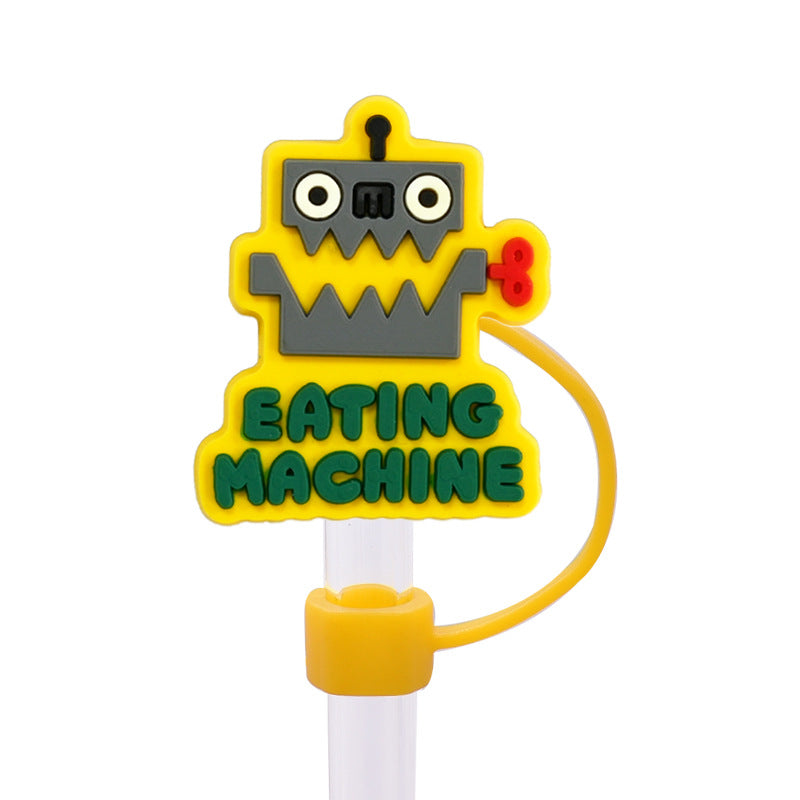 Wholesale Random 100pcs Cute Monster Straw Cover 10MM Straw Tube Cap