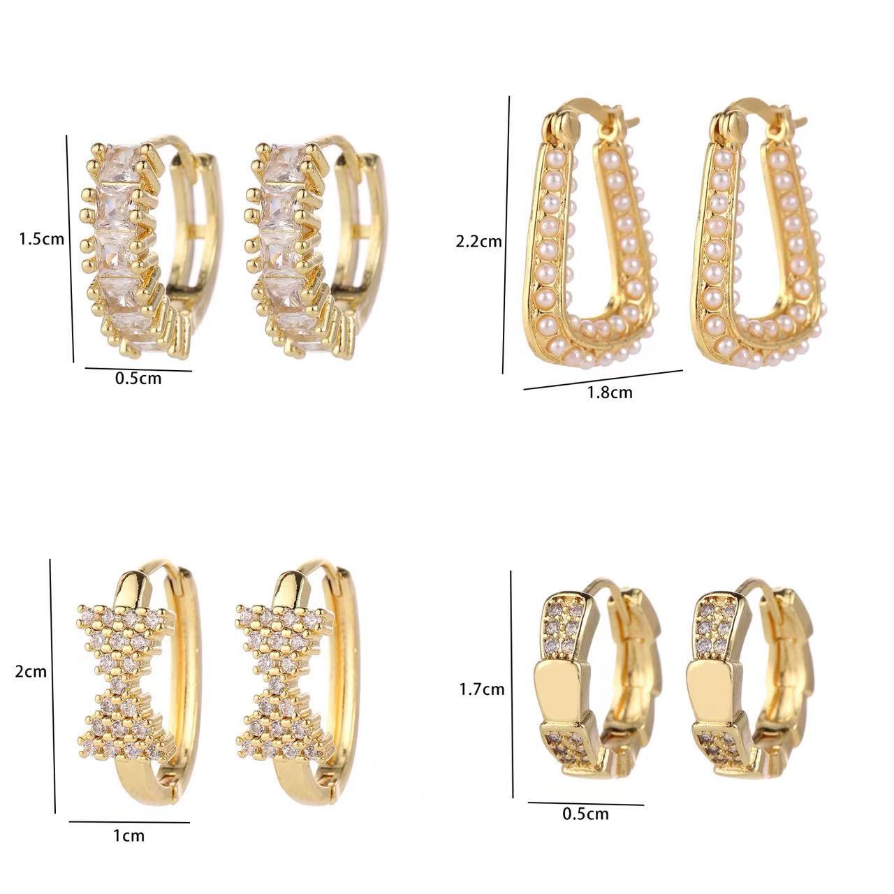 Wholesale Modern Butterfly Flower Earrings With Micro Set Zircon 18K Gold Plated Copper Fashion Party Gift Jewelry Accessory