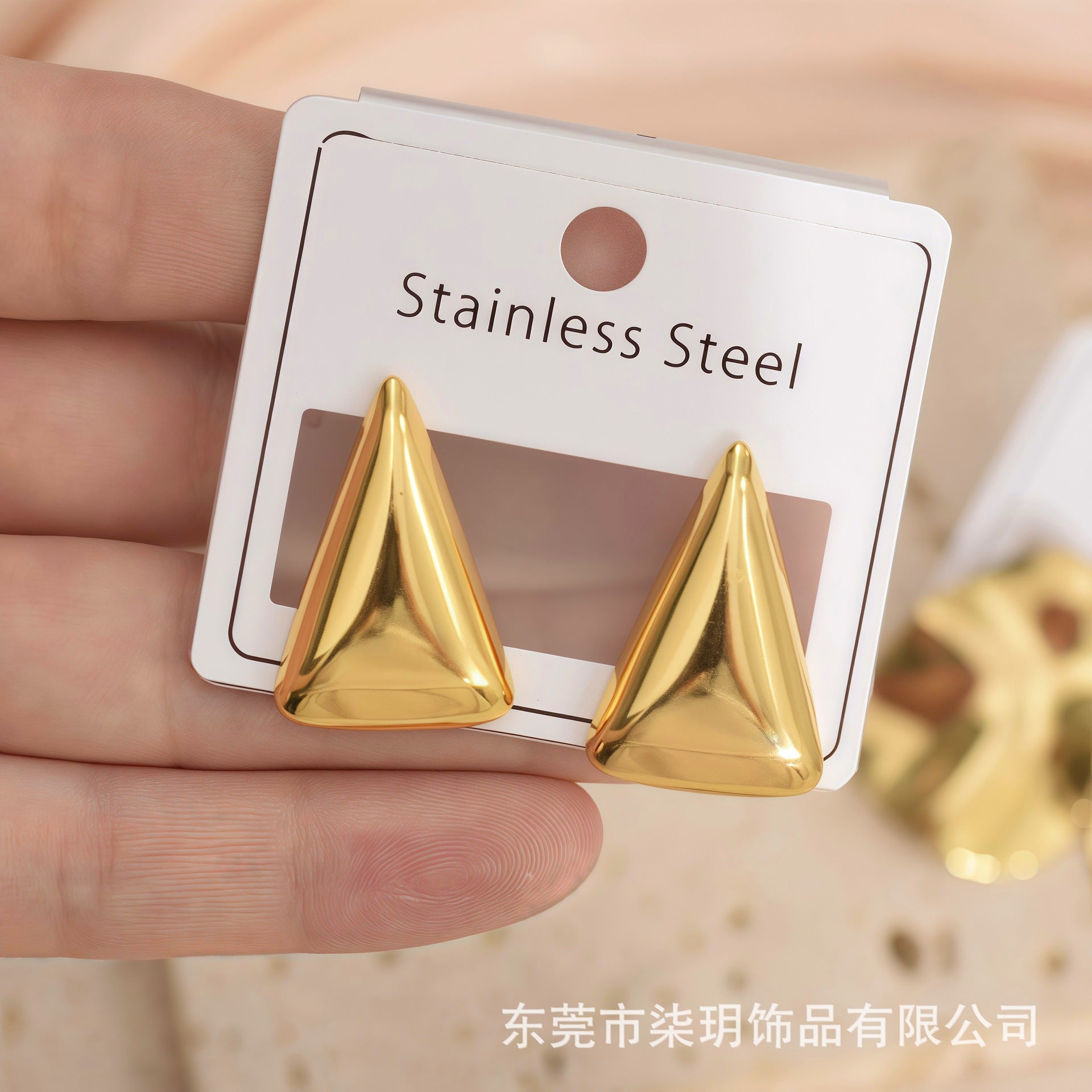 Wholesale Stainless Steel Unique Bow Irregular Stud Earrings