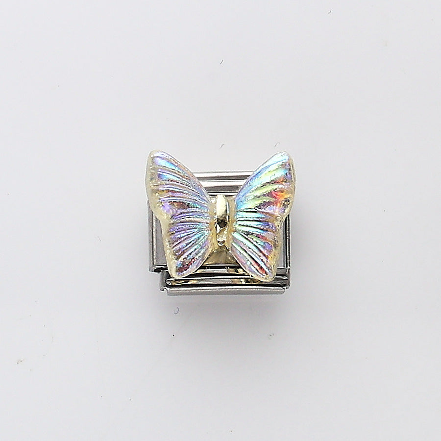 Wholesale 10pcs Italian Charm Bracelet 9mm DIY Splicing Heart Butterfly Stainless Steel Composable Bracelet