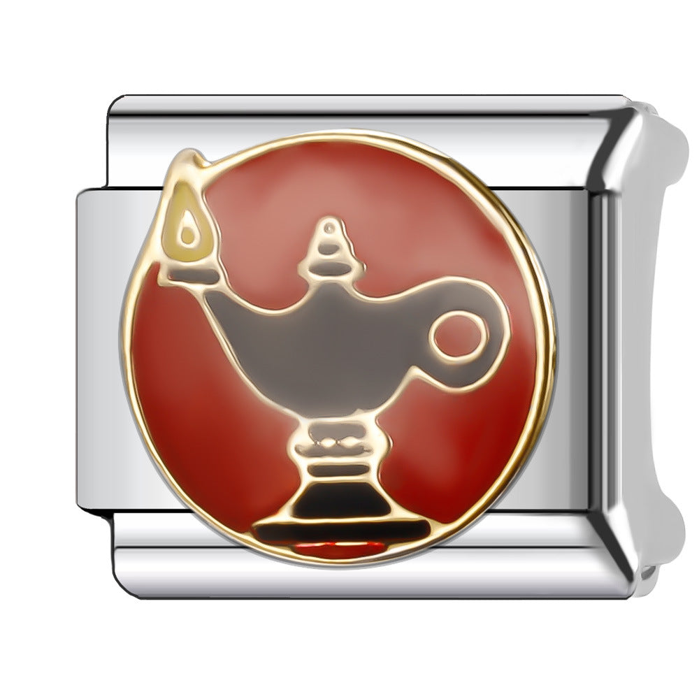 Wholesale Italian Charm Bracelet 9mm DIY Splicing Stainless Steel Creative Pattern Composable Bracelet