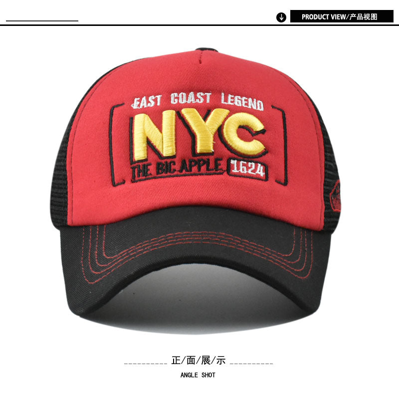 Wholesale NYC embroidery baseball cap men's 3D three-dimensional embroidery net cap