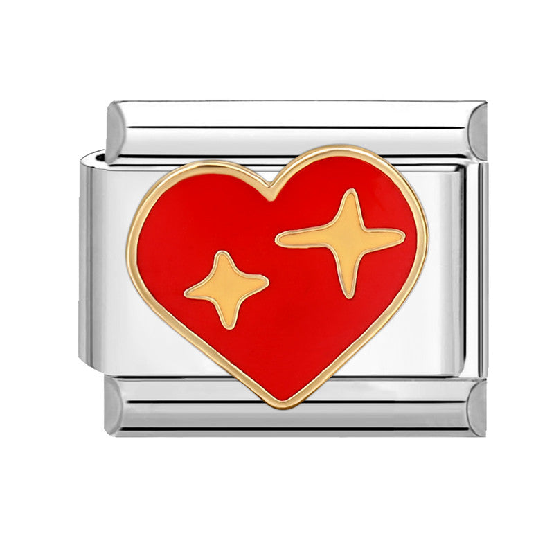 Wholesale Italian Charm Bracelet 9mm DIY Splicing Red Series Titanium Steel Composable Bracelet