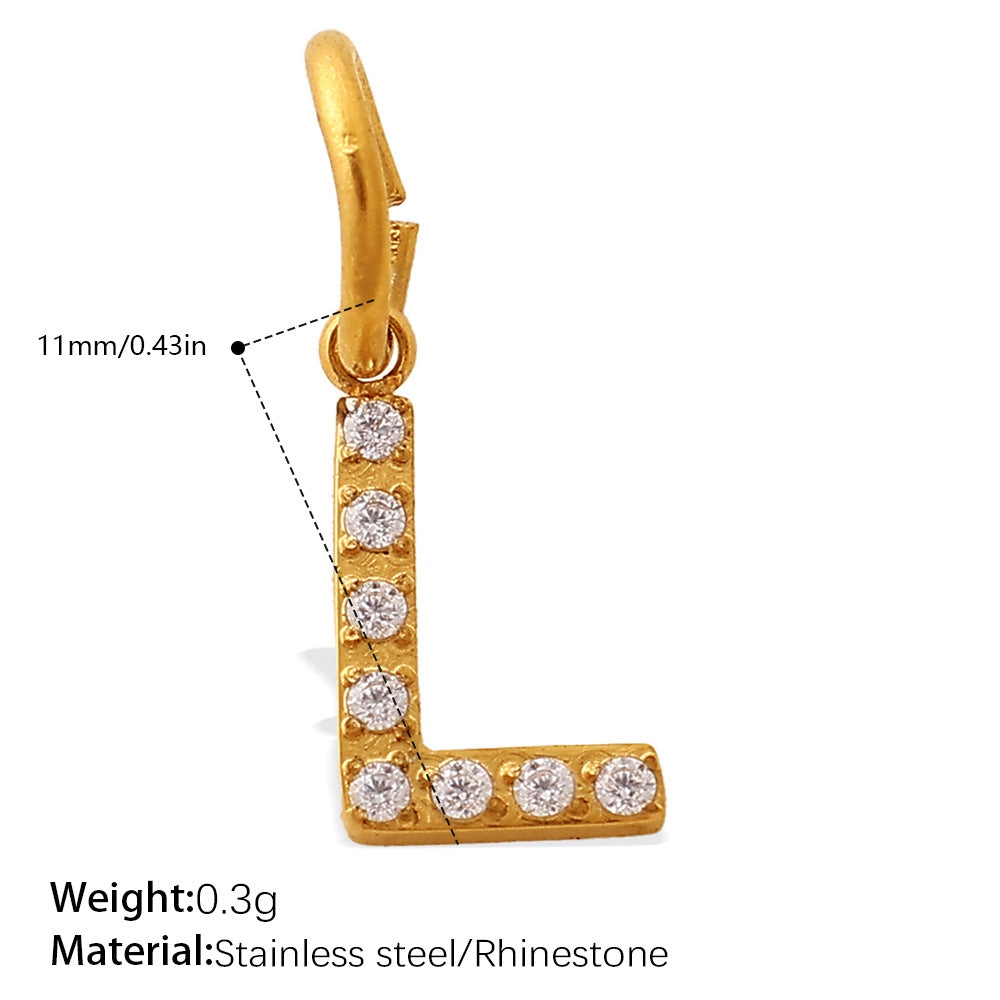 Wholesale Diamond-Encrusted 26 English Letter Charms for Jewelry