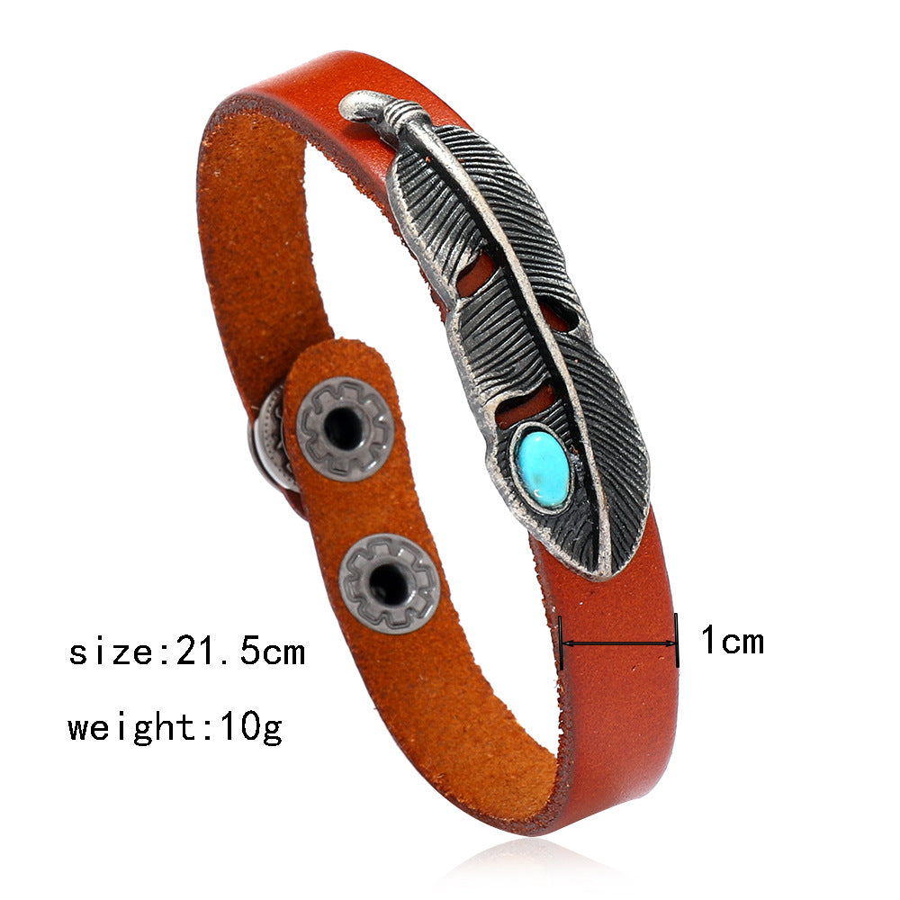 Wholesale 3CPS Feather-shaped bracelet