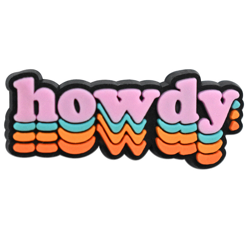 Wholesale Random 100pcs Cowgirl Denim Shoes Removable PVC Soft Glue DIY Shoe Buckle