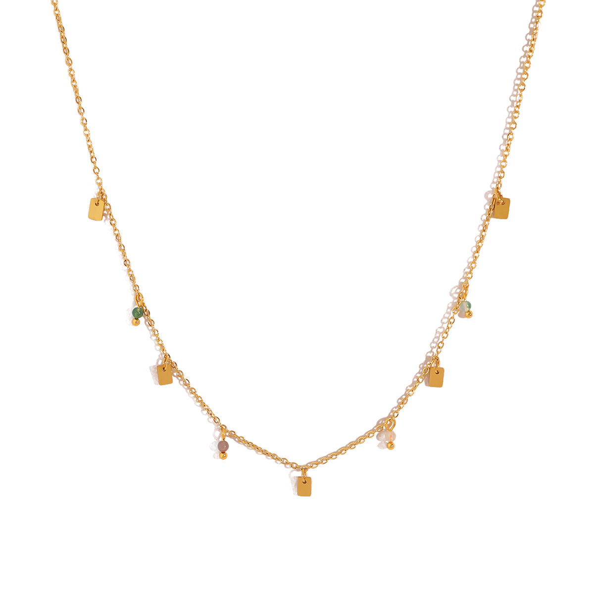 Wholesale Titanium Steel Bohemian Color Irregular Gravel Necklace