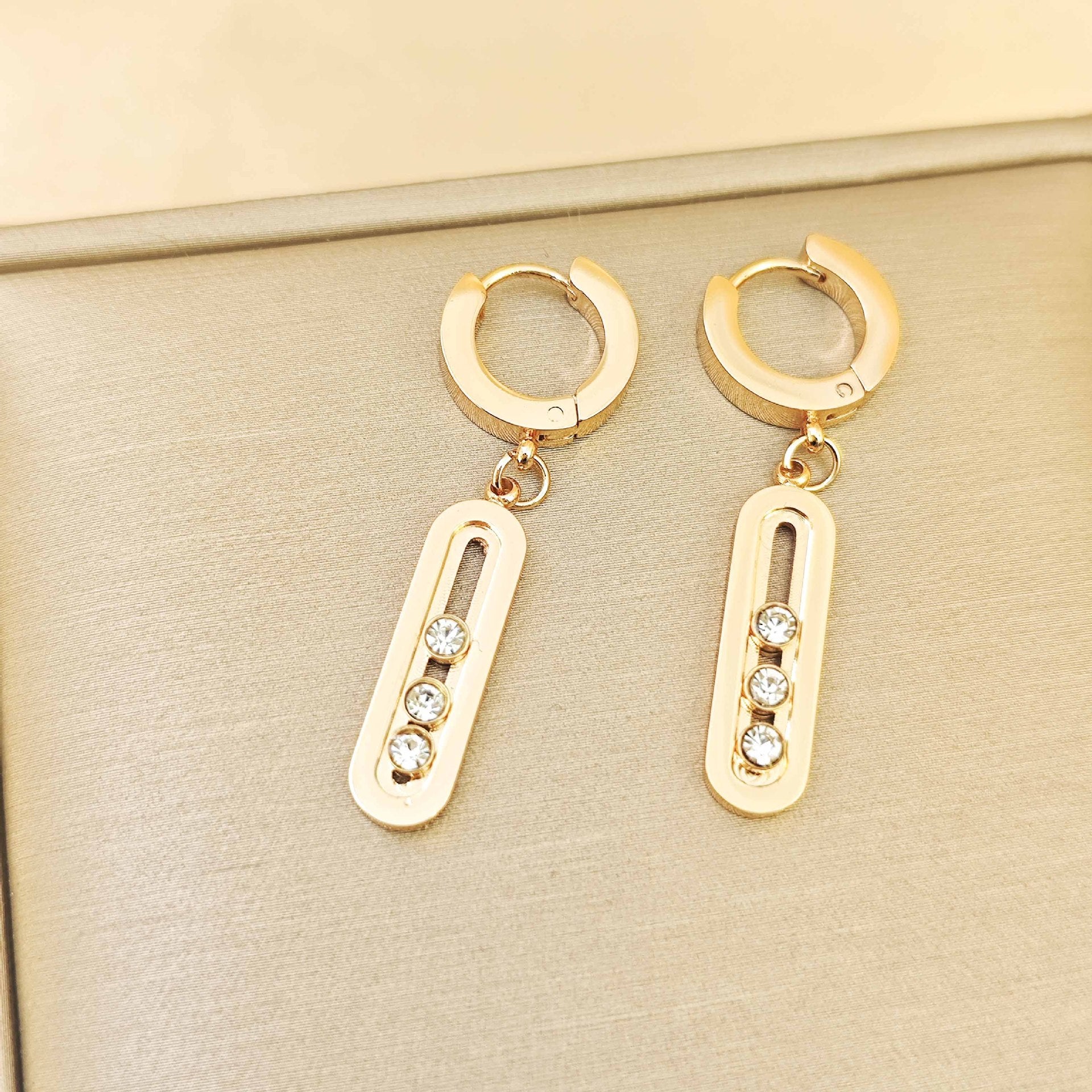 Wholesale European Style Paper Clip Double Bracelet Titanium Steel Flash Zircon Fashion Accessory