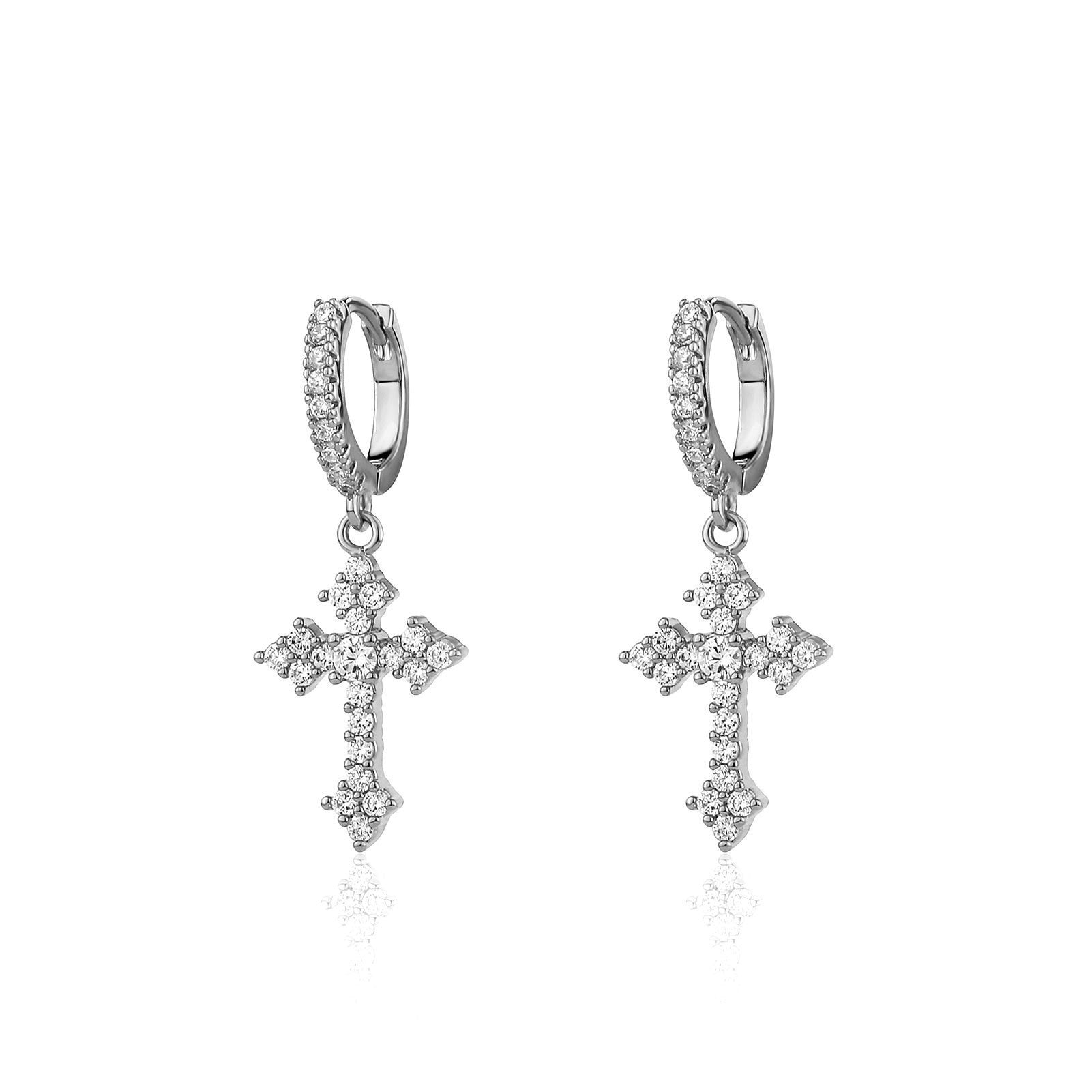 Wholesale Cross Ear Clip Circle Diamond Earrings