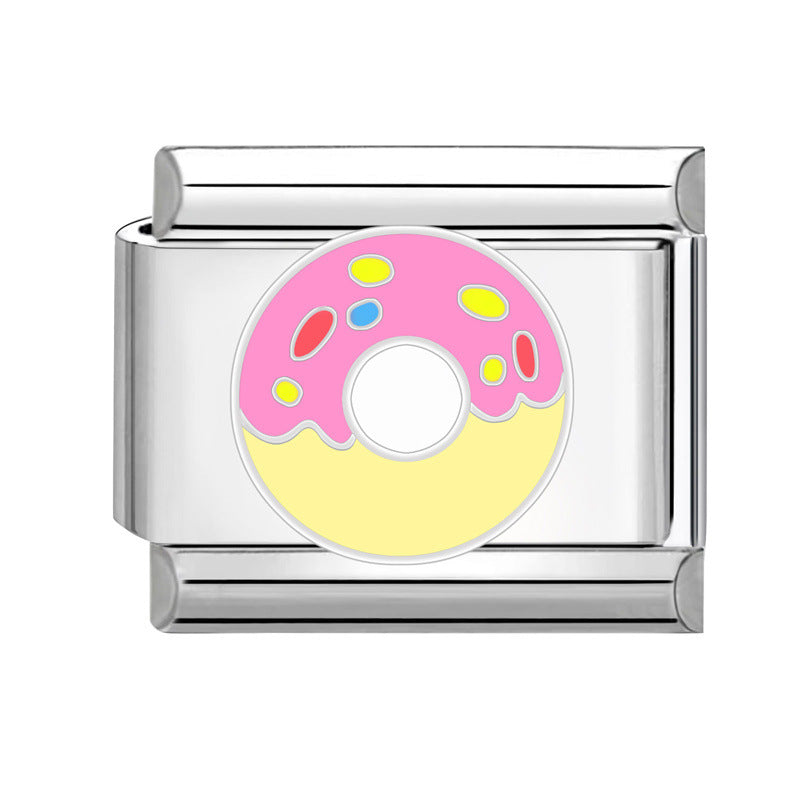 Wholesale Italian Charm Bracelet 9mm DIY Splicing Cute Dessert Titanium Steel Composable Bracelet