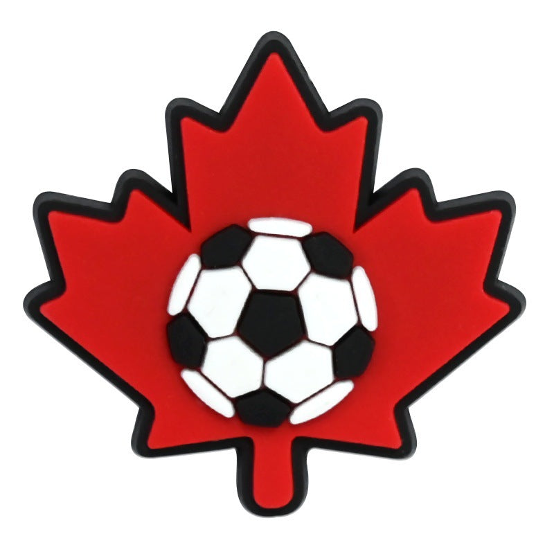 Wholesale Random 100pcs Football Club clogs   PVC Soft Rubber Shoe Buckle Decoration