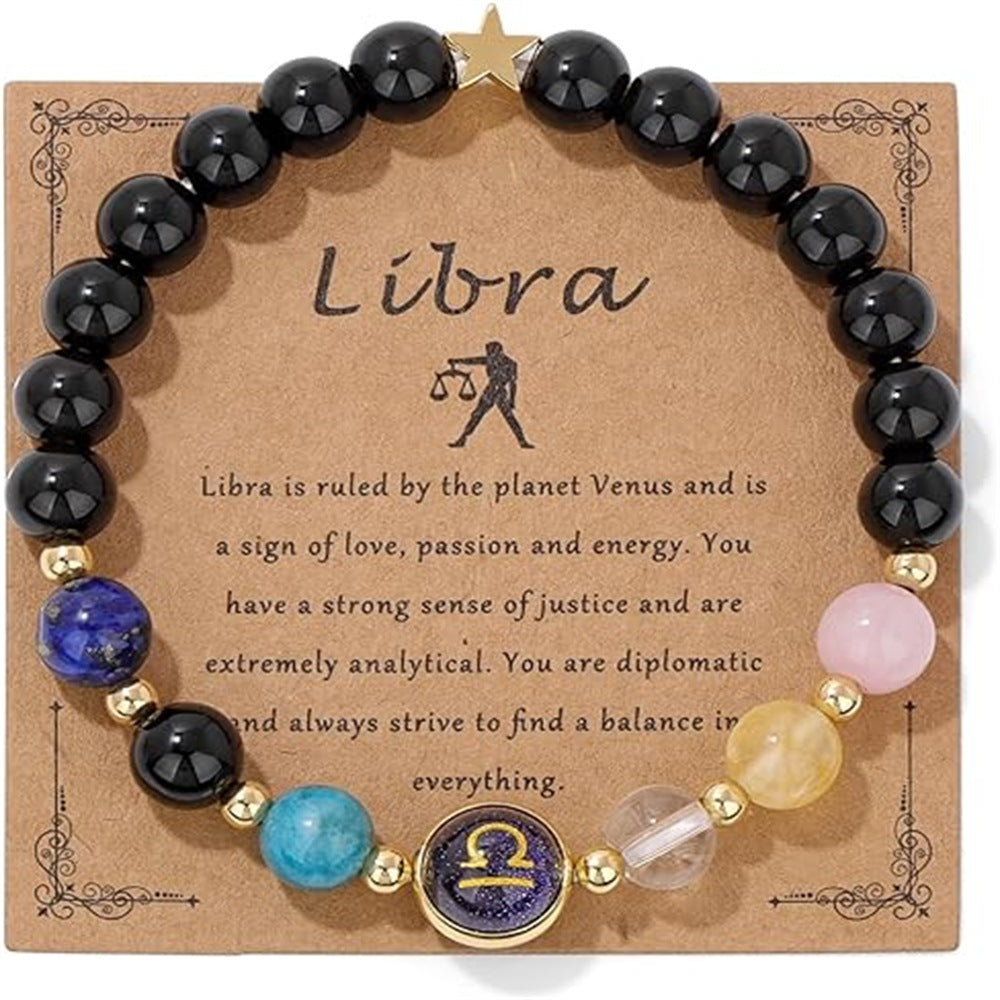 Wholesale Natural stone zodiac beaded bracelet