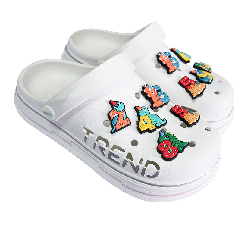 Wholesale Random 100pcs Digital Dinosaur PVC Soft Rubber Shoe Buckle Decoration ACC-SC-RYY059