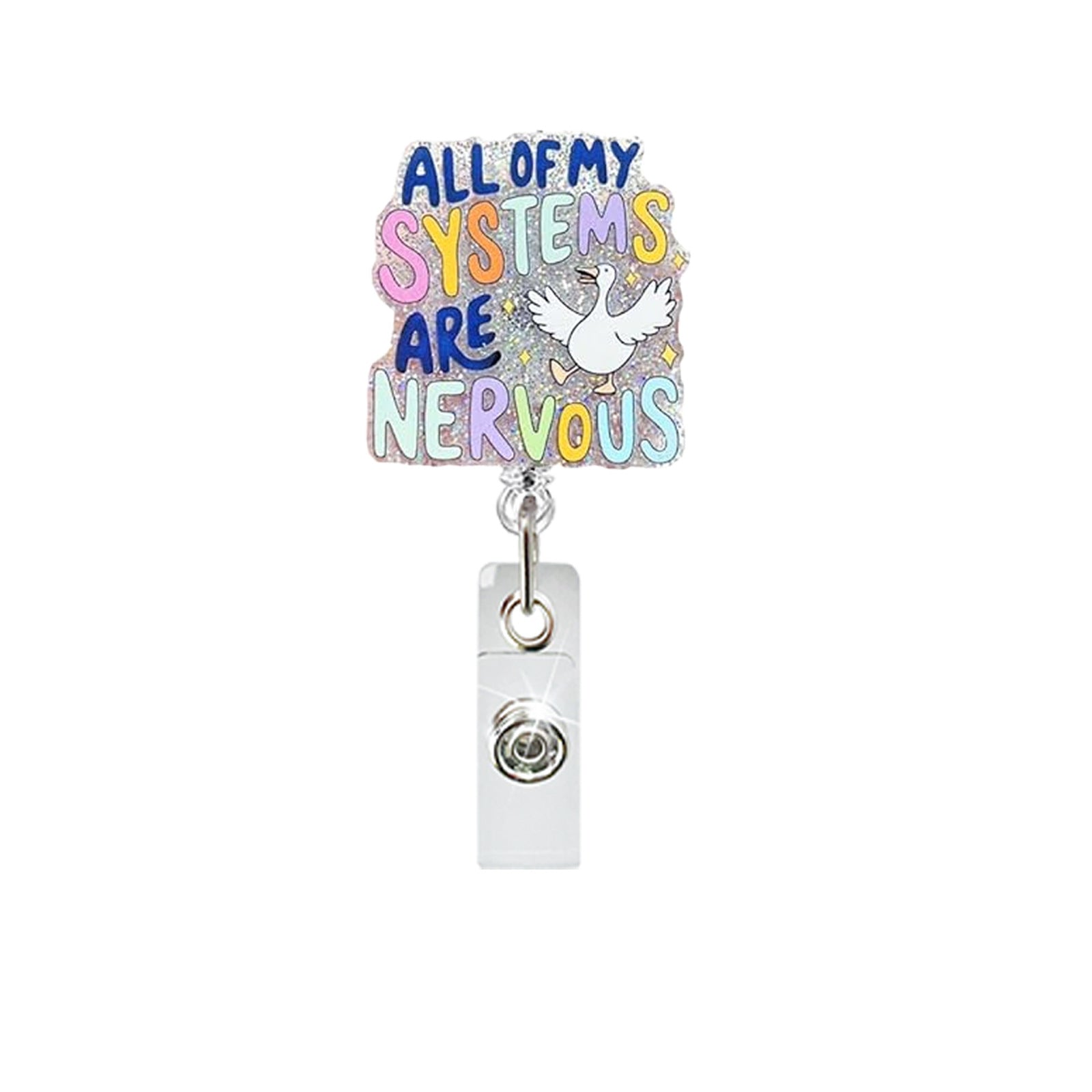 Wholesale Fun Cartoon Acrylic Badge Reel Retractable ID Card Holder Keychain Accessory