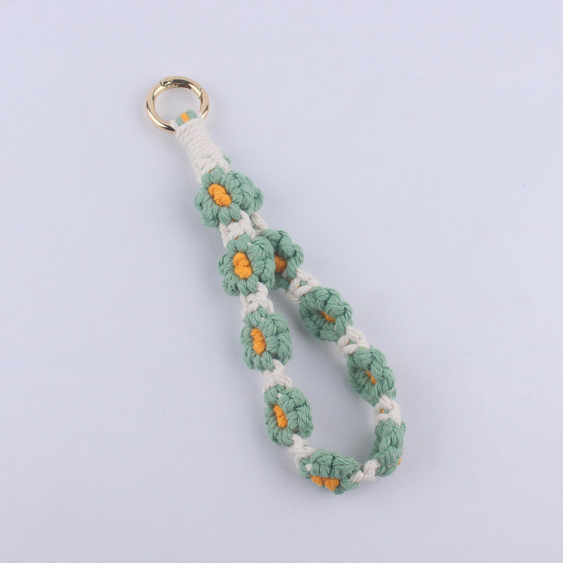 Wholesale Handmade Weaving Cotton Cord Daisy Keychain ACC-KC-GuangTian019