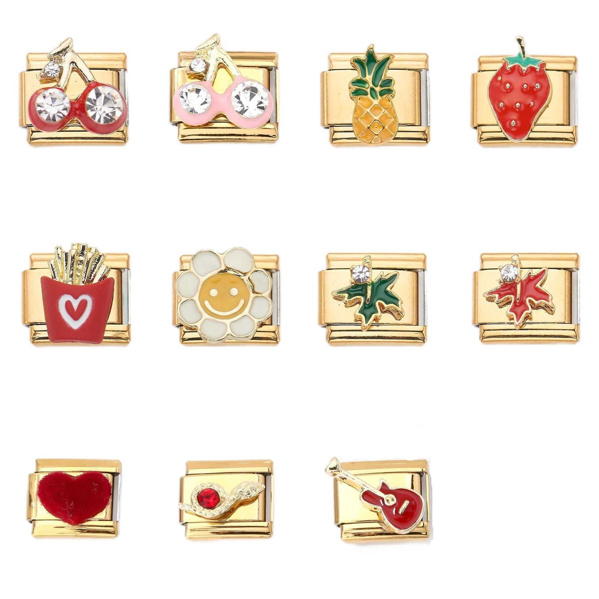 Wholesale 10pcs Italian Charm Bracelet 9mm DIY Splicing Cute Creative Stainless Steel Composable Bracelet