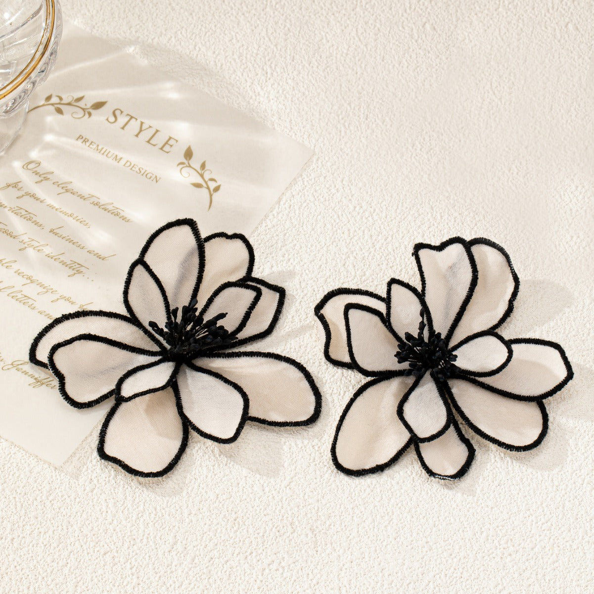 Wholesale handmade fabric simulation exaggerated flower big flower earrings