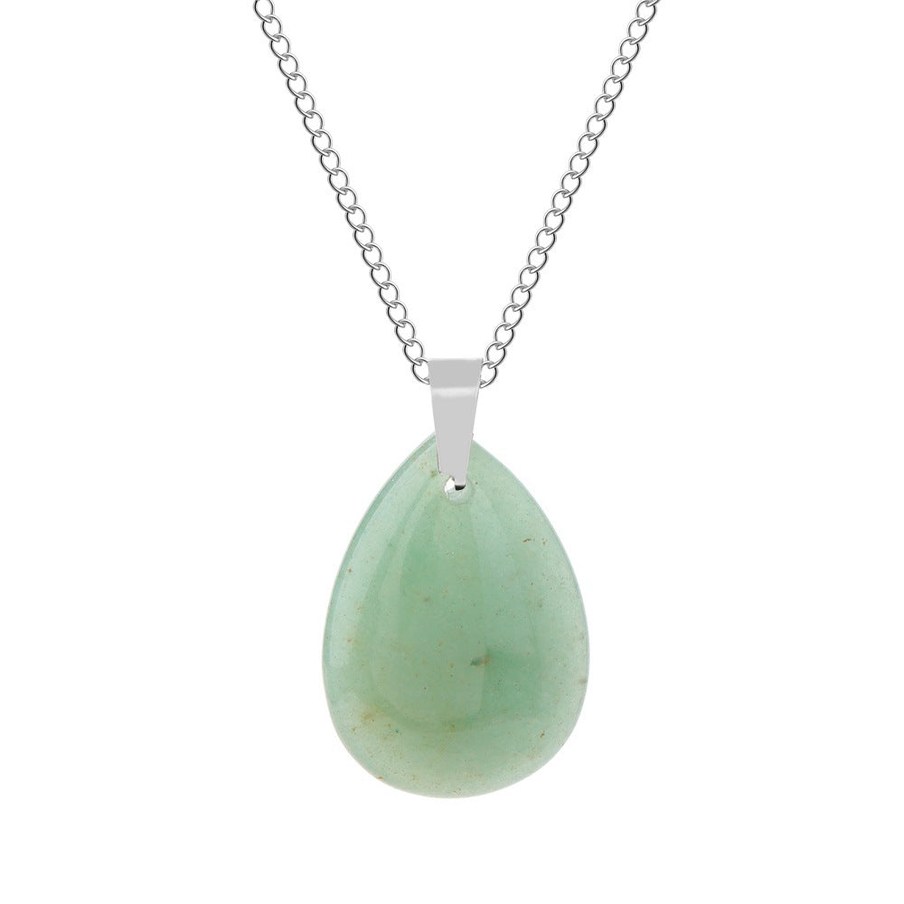 Wholesale Natural Crystal Pendant Necklace Stainless Steel O-Chain with Lobster Clasp Boutique Jewelry Accessory