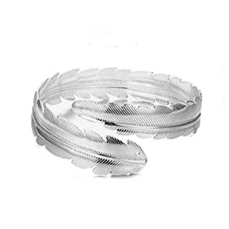 Wholesale  cross personality leaf arm ring line leaf geometric glossy bracelet