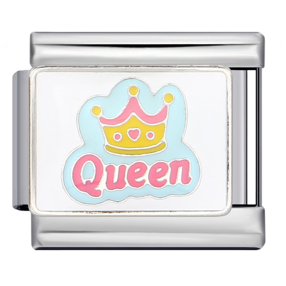 Wholesale Italian Charm Bracelet 9mm DIY Splicing Removable Color English Stainless Steel Composable Bracelet