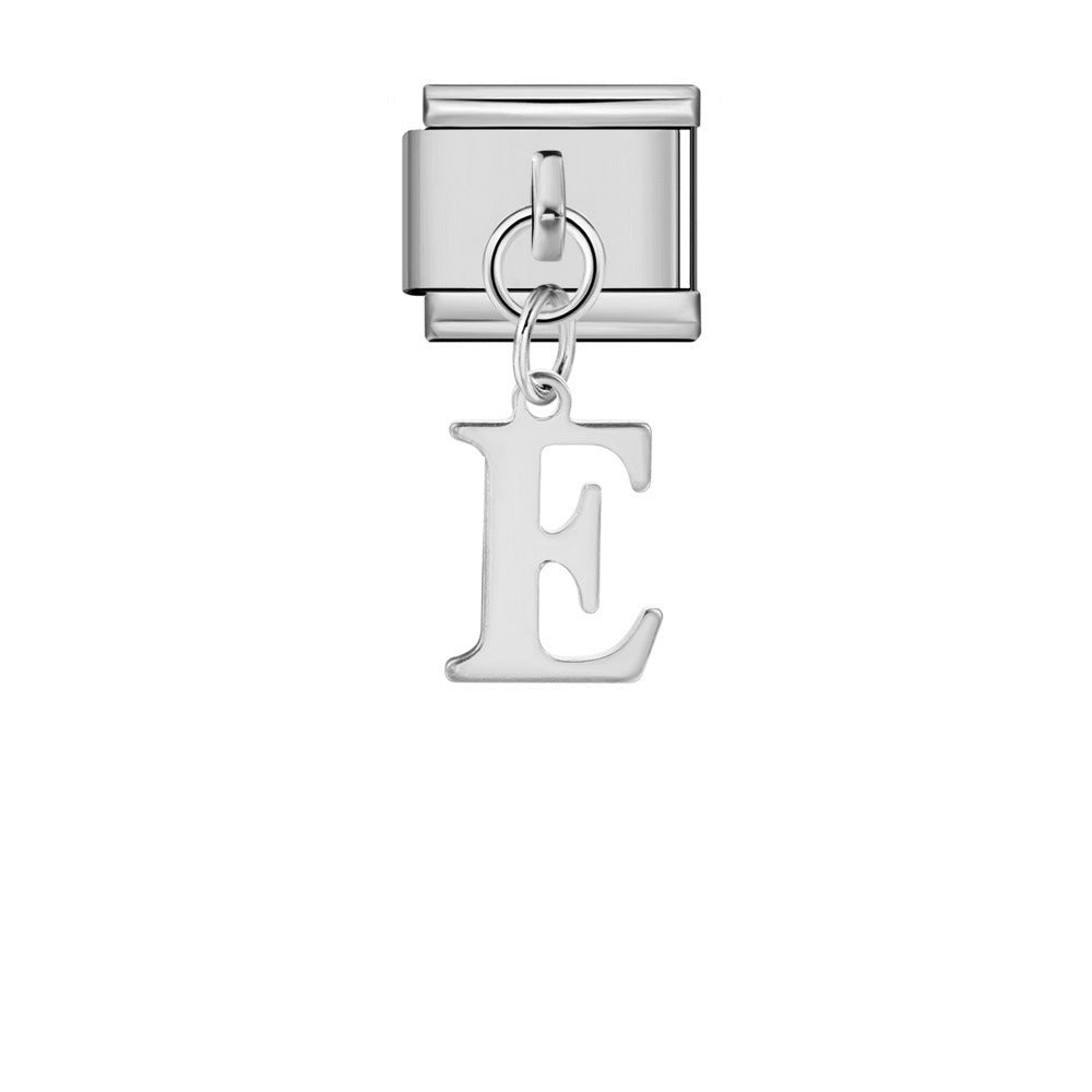 Wholesale Italian Charm Bracelet 9mm DIY Silver Simple Letter  Creative Stainless Steel Composable Bracelet