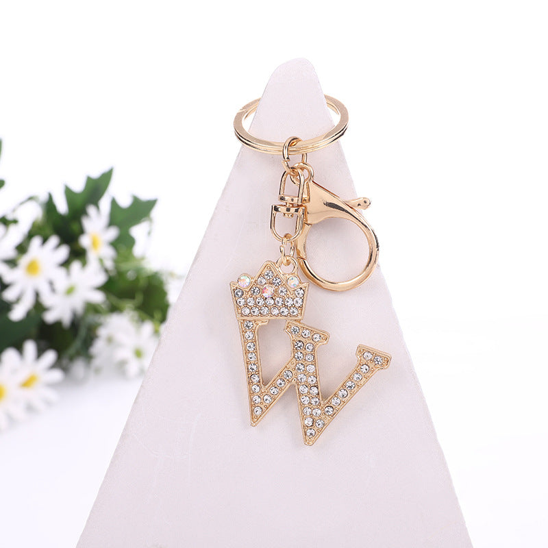 Wholesale Zinc Alloy Rhinestone Letter Keychain ACC-KC-YuanFei003