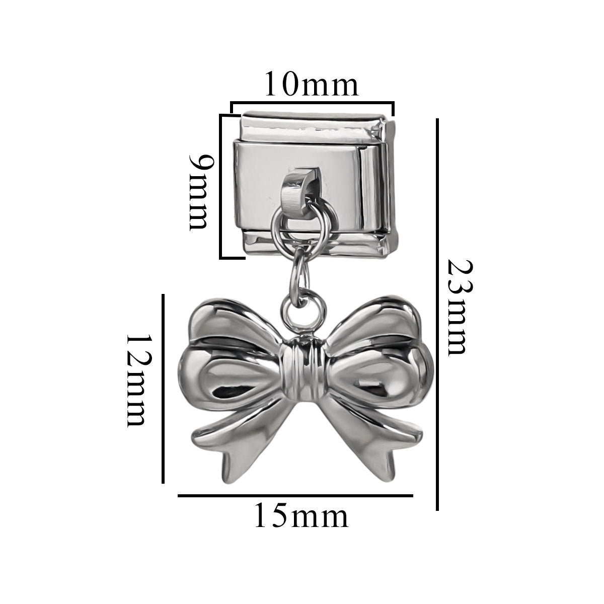 Wholesale Italian Charm Bracelet 9mm DIY Splicing Bow Stainless Steel Composable Bracelet