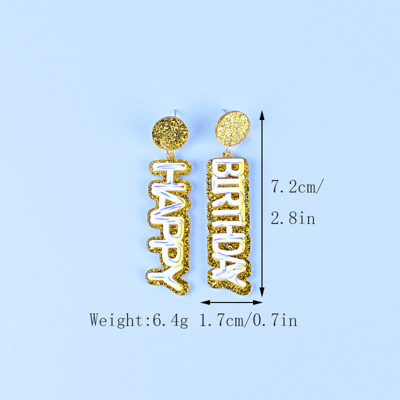 Wholesale Acrylic Birthday cake earrings