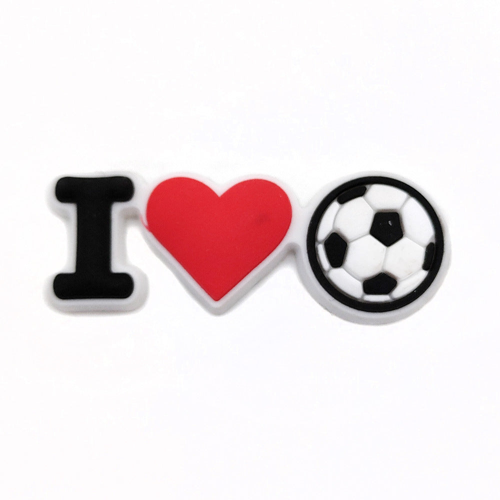 Wholesale 10pcs Football Sports Series Hole Shoe Flower Buckle Shoes Charms