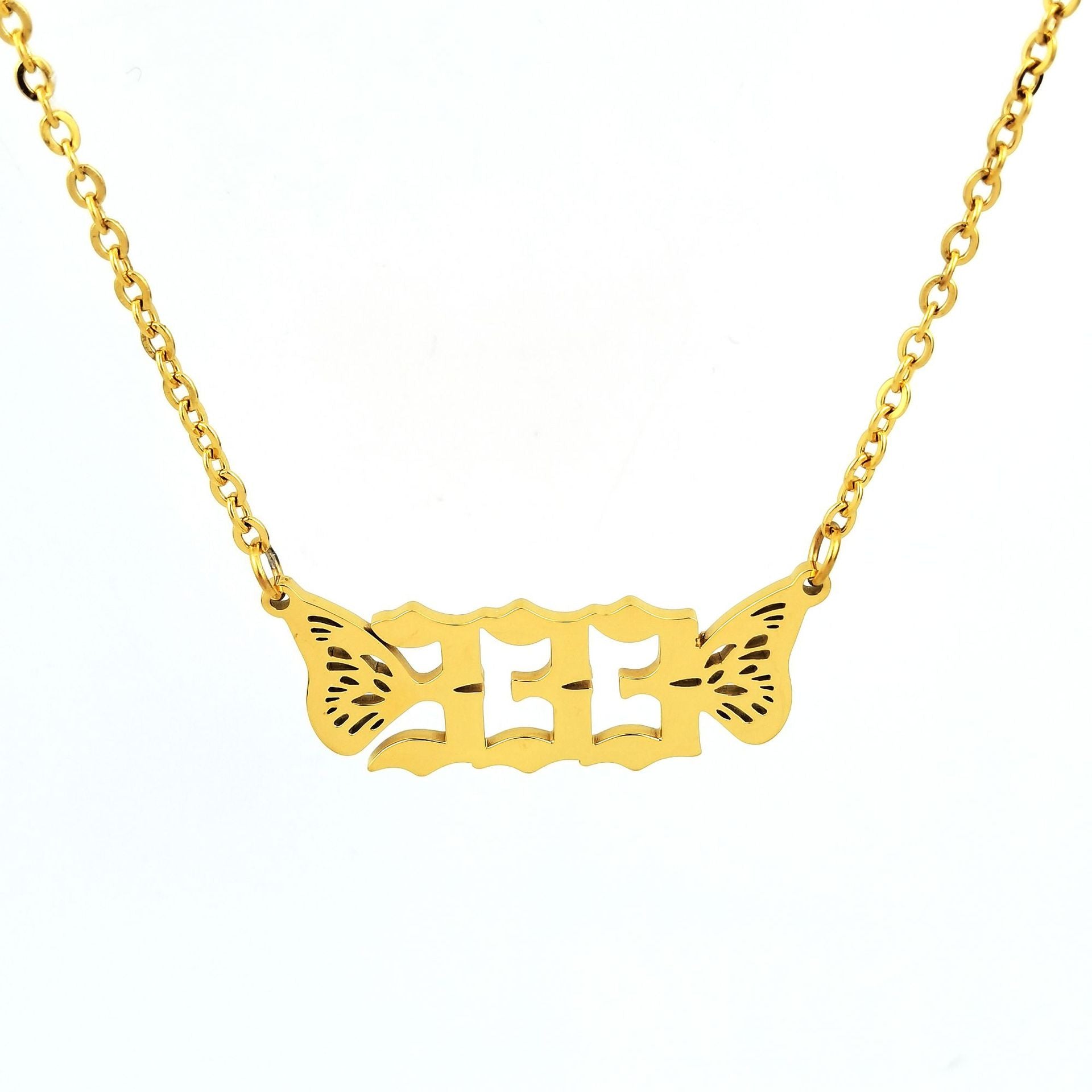 Wholesale 18K Gold Chain Stainless Steel Angel Number Necklaces ACC-NE-GuDi004