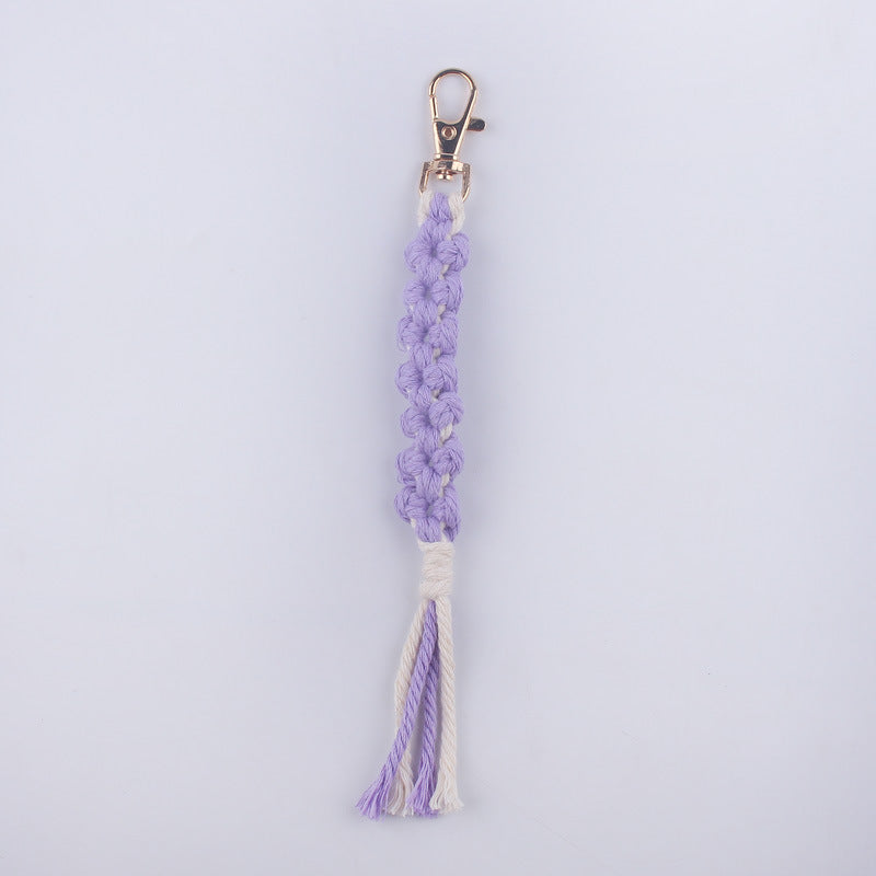 Wholesale handmade woven golden keychain