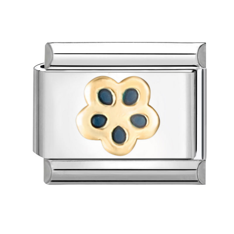 Wholesale Italian modular bracelet 9mm DIY splicing detachable flower series stainless steel combinable bracelet