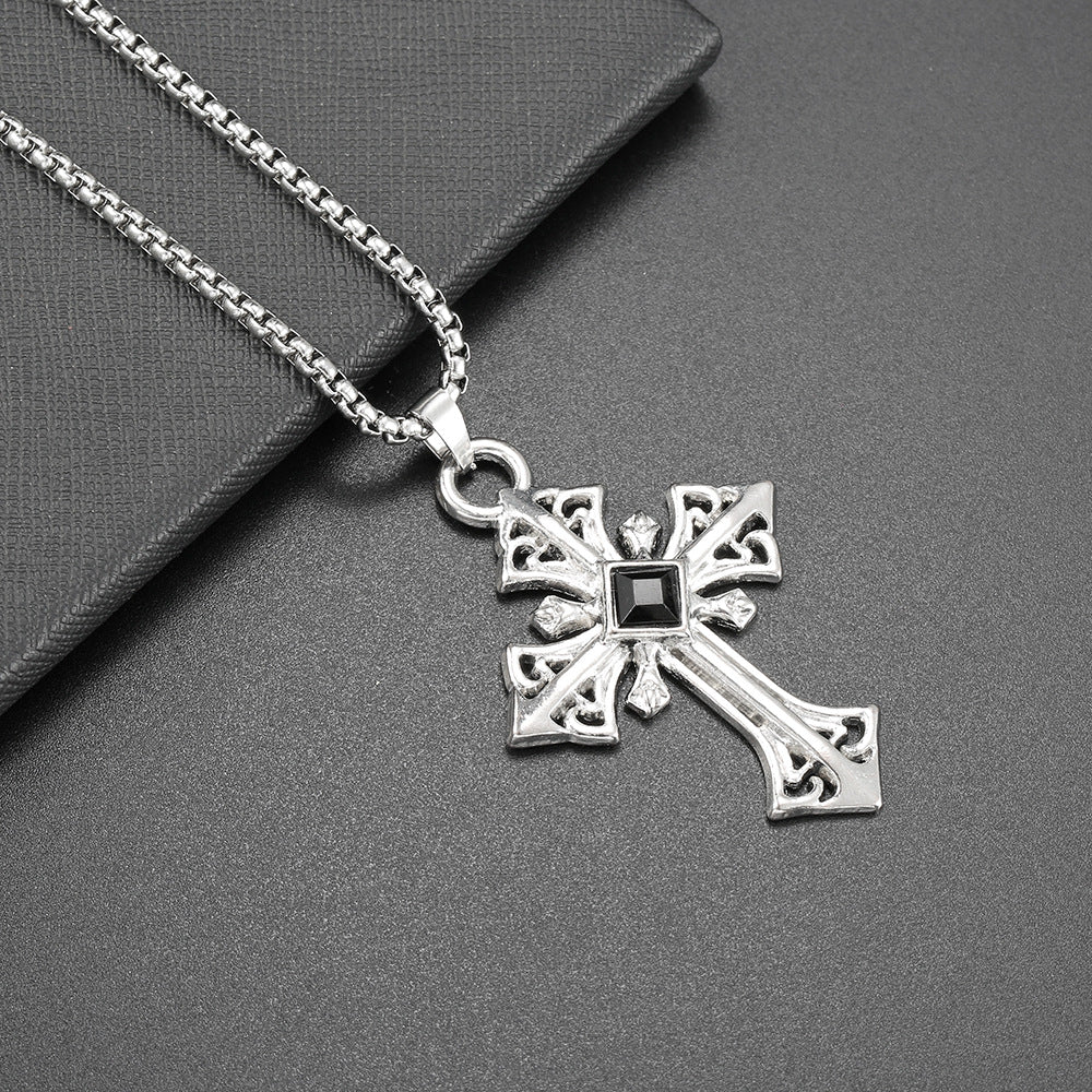 Wholesale Titanium Steel cross  alloy pendant necklaces