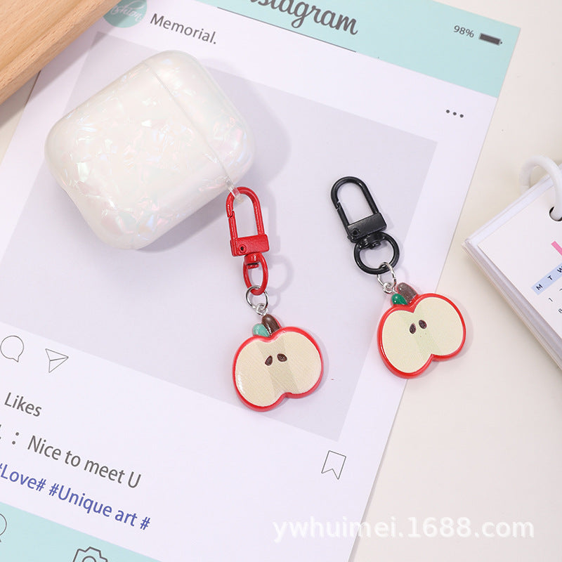 Wholesale Cute red apple slice keychain