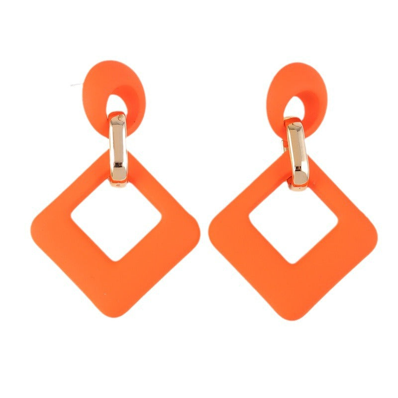 Wholesale Acrylic Spray Paint Fashion Earrings Diamond Hollow Earrings