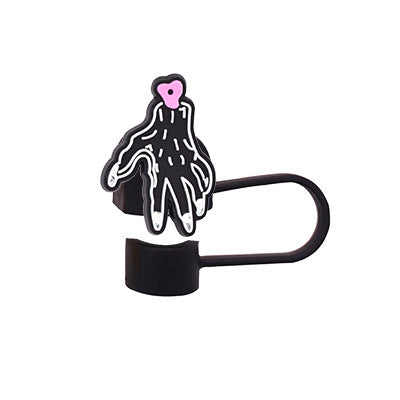 Wholesale Random 100pcs Halloween 10MM PVC Straw Tube Cap ACC-SCR-YiQu001