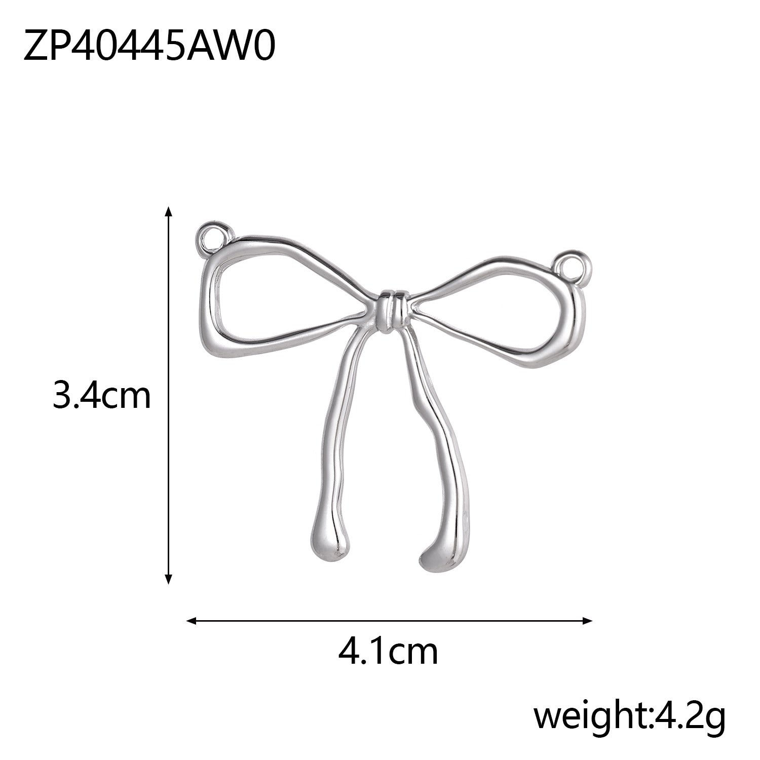 Wholesale Stainless Steel Bow DIY Pendant