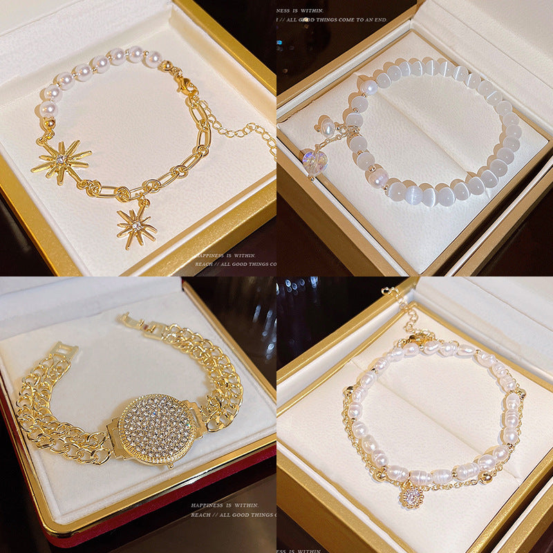 Wholesale Vintage Pearl Bracelet Cat's Eye Bracelet ACC-BT-Hank001