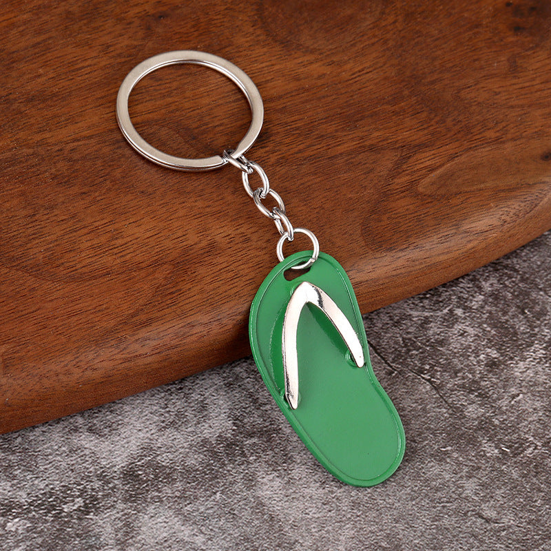 Wholesale Creative Mini Metal Slippers Keychain