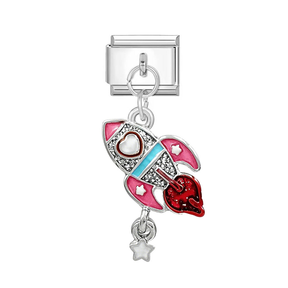 Wholesale  Italian Charm Bracelet 9mm DIY Star Cloud Series Creative Stainless Steel Composable Bracelet