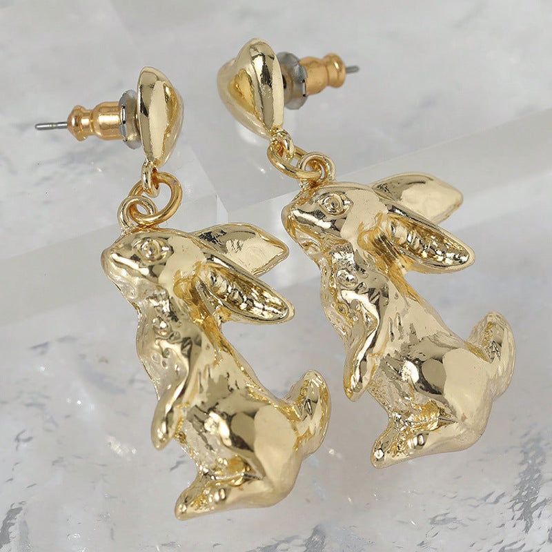 Wholesale Easter Love Bunny Earrings Animal Heart Shape Earrings ACC-ES-Yuchen002