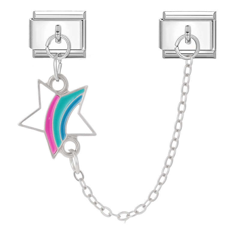 Wholesale Italian Charm Bracelet 9mm DIY Splicing Double Pendant  Stainless Steel Composable Bracelet